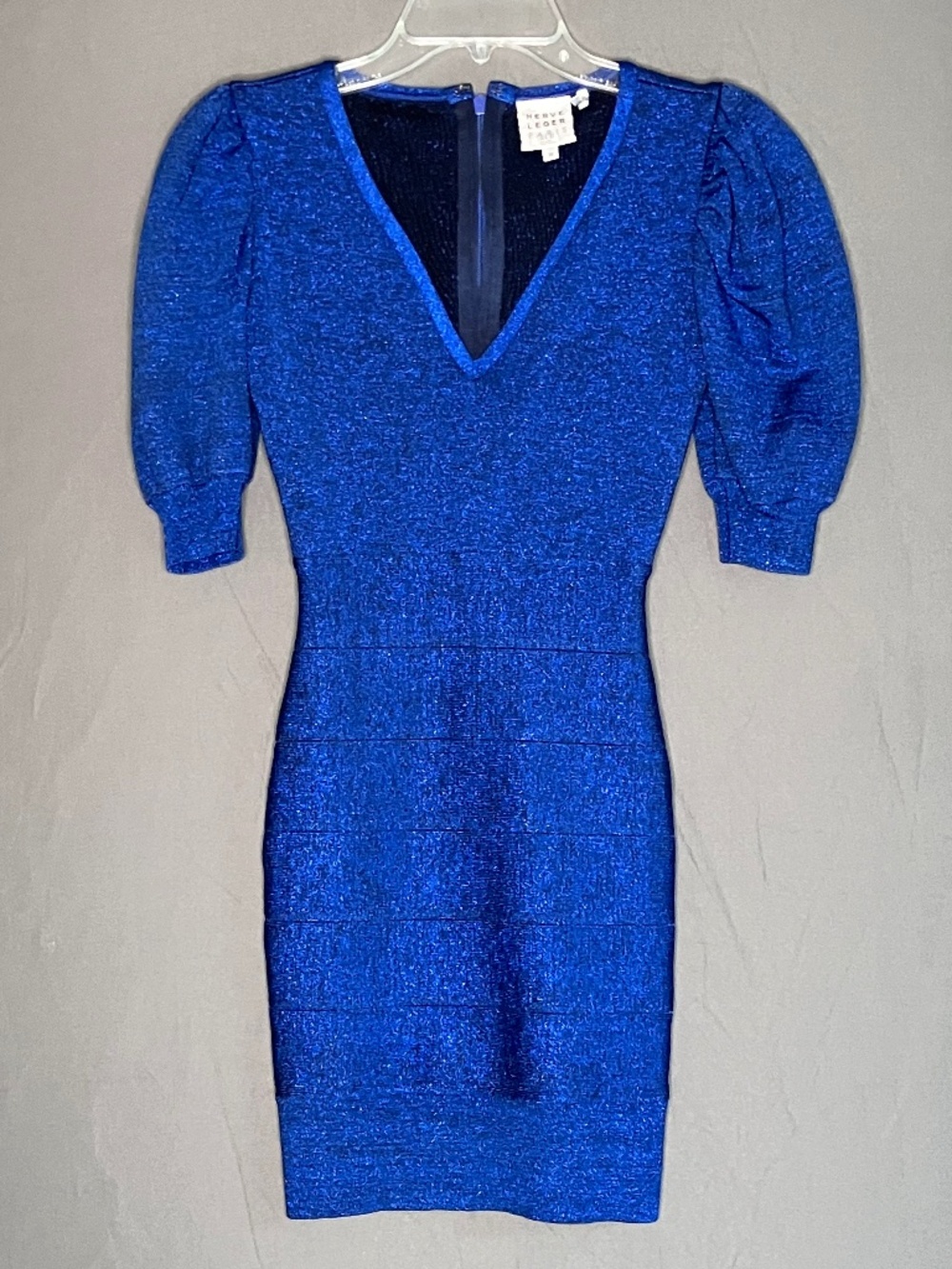 Hervé Léger Royal Blue Bandage Mini Dress in XS